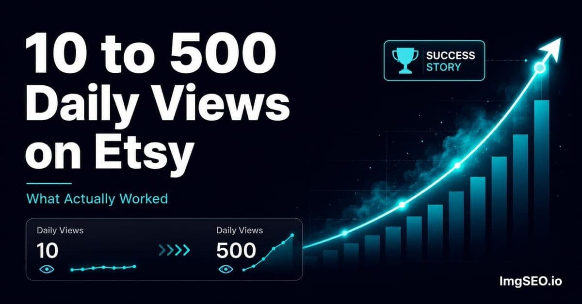 How I Went From 10 to 500 Daily Views on Etsy (What Actually Worked)