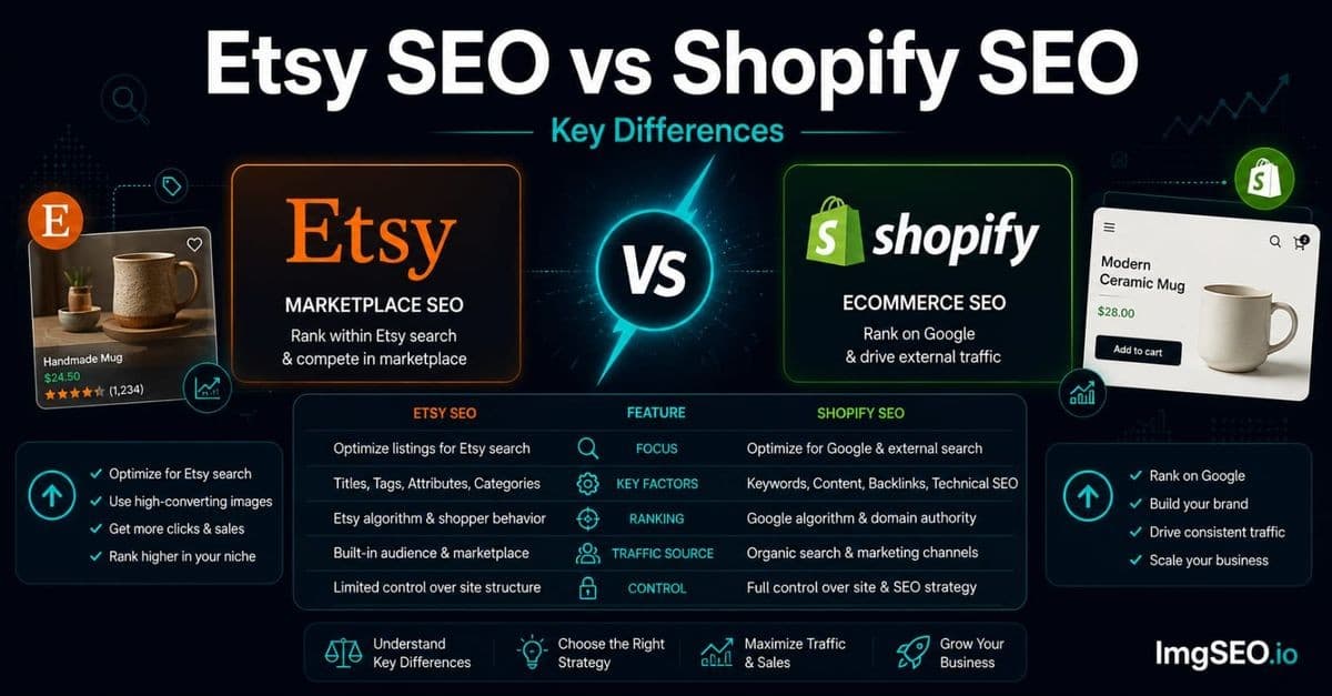 Etsy SEO vs Shopify SEO: Key Differences Every Seller Should Know in 2026